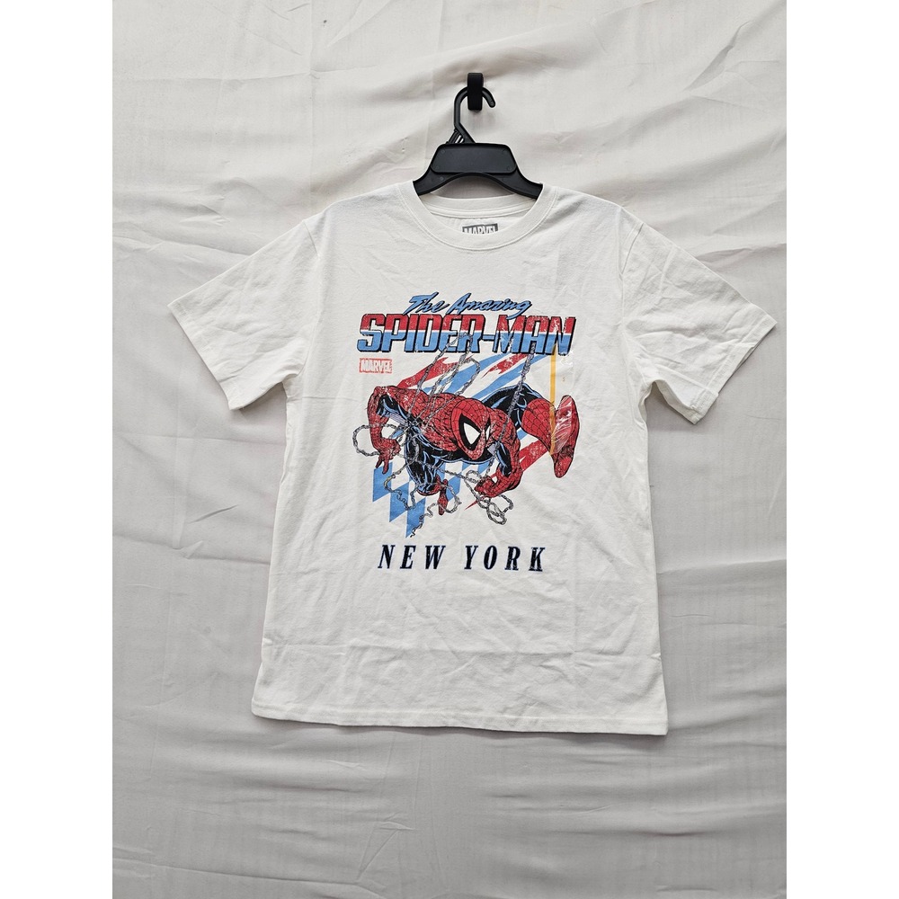 Marvel Mens The Amazing Spider-Man Graphic T-Shirt White Cotton Casual Size S